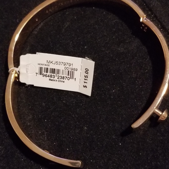 Michael Kors Rose Gold Tortoise Fold Hinged Bangle - Picture 5 of 14